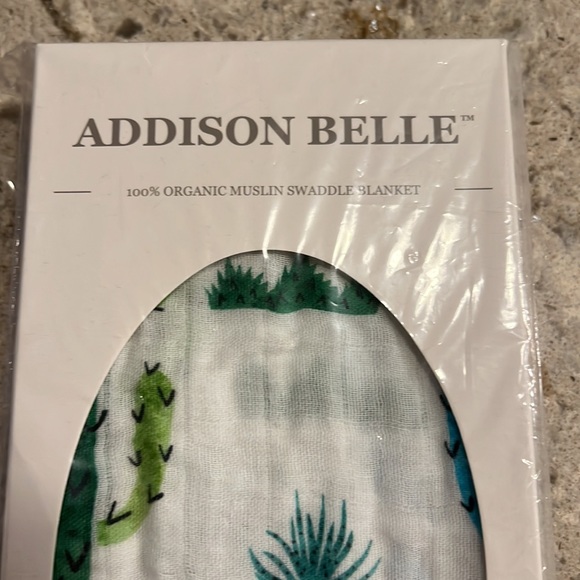NEW Addison Belle 100% Organic Muslin Swaddle Blanket - Picture 2 of 5